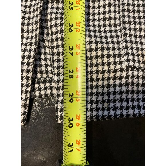 Vintage 80s 90s Kipa Bay Long Black White Single Button Houndstooth Blazer - Picture 10 of 10